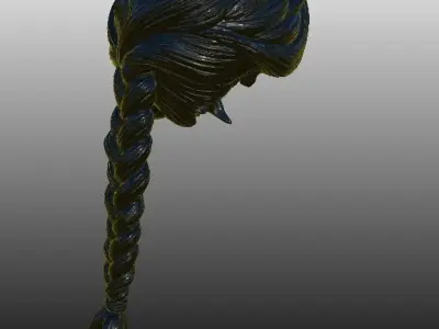 black hair 3d 3D model