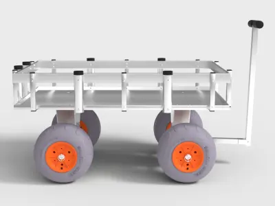 BEACH AND PIER CART Low-poly 3D model