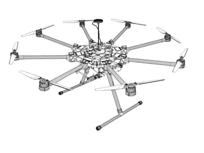  DJI S900 Camera Drone Low-poly 3D model