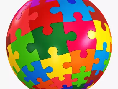 Colored Sphere Puzzle v 4 3D model