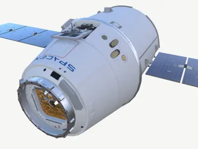 SpaceX Dragon Spacecraft Low-poly 3D model