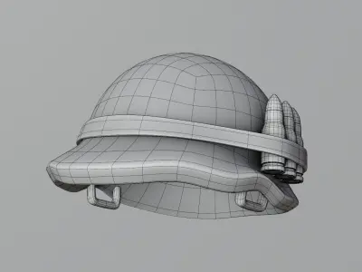 Stylized Army Helmet 3D Model - Bullet Detail Included 3D model