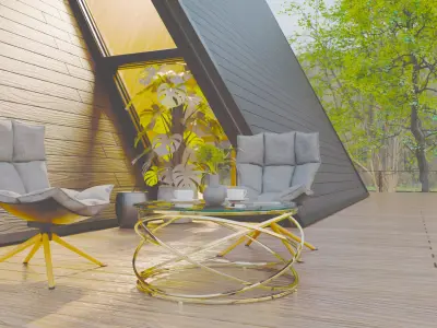  forest house scene 3D model