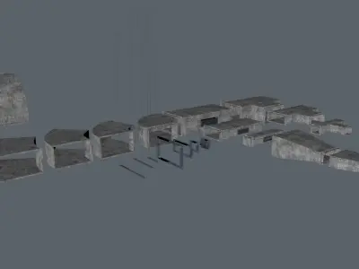 Interior air ducts modular system 3D model