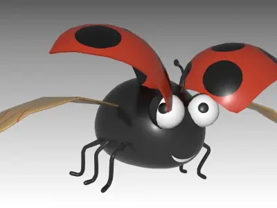 Ladybird Toon Animated Low-poly 3D model