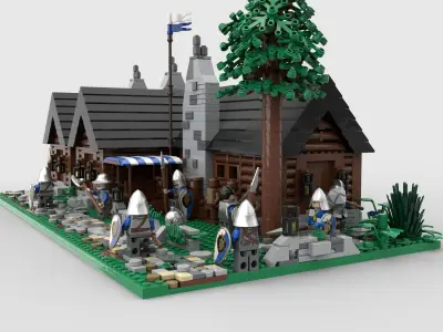 Wooden barraks 3D model