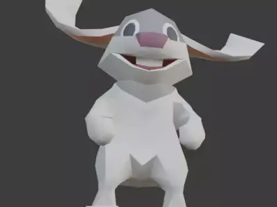 Happy As A Nut Bunny Low-poly 3D model
