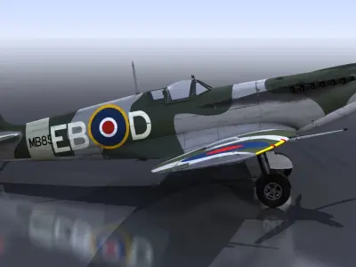 SPITFIRE MK XII 41st Squadron Low-poly 3D model
