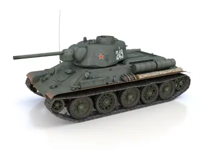 T-34-76 UZTM- Model 1943 - Soviet tank - 249 3D model