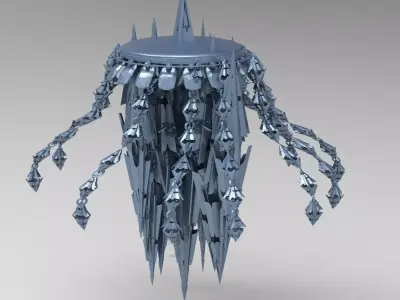 Jelly Fish Sci fi array 8  Low-poly 3D model