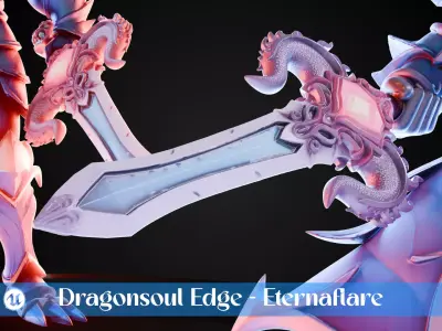 Stylized Sword - Dragonsoul Edge Eternaflare - Game Ready 3D model