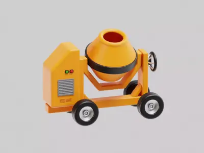 Concrete Mixer  Low-poly 3D model