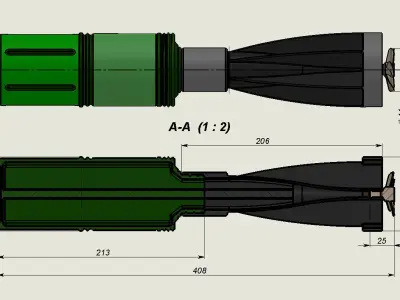 Moulage Drone Bomb Grenade RKG 1600 for drone 3D model