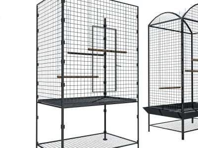 Bird Cage Pack Low-poly 3D model