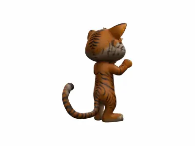 Indochinese Or Corbett Tiger Running In Water 3d Render 3D model