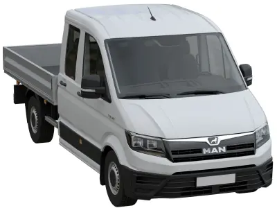 MAN TGE Flatbed Truck Duble 3D model