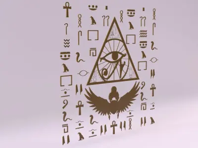 Egyptian Symbols - 028 Low-poly 3D model
