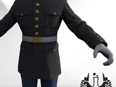United States Marine Corps Dress Blues Uniform USMC Low-poly 3D model
