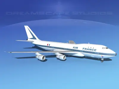 Boeing 747-100 Jumbo Jet Air France 1 3D model