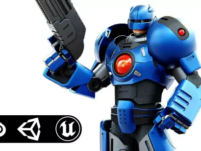 CYBER COP C-200 Rigged for Unreal Engine - Unity - MIXAMO  3D model