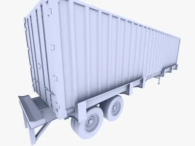 Truck Trailer 4 Low-poly 3D model