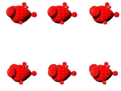 cartoon characters and fishes 3d model pack Low-poly 3D model