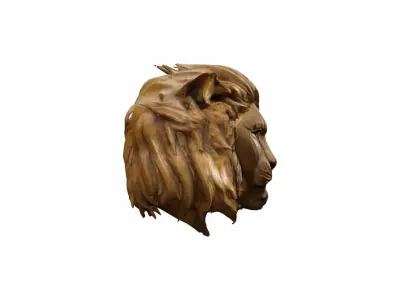 The Golden Lion Is A Majestic Symbol Of Power 3d Render 3D model