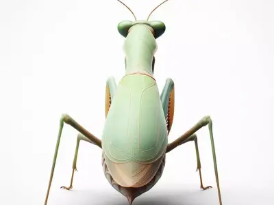 Realistic Praying Mantis 3D Detailed Insect Green Exoskeleton Low-poly 3D model