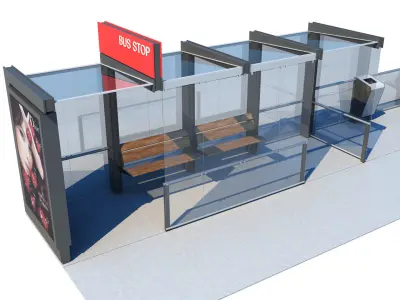 Bus Stop Shelters 3D model