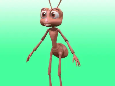 Cartoon Cute Ant  Low-poly 3D model