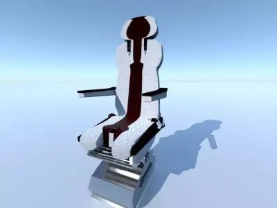 Aircraft Airplane Pilot Seat Chair V2 Low-poly 3D model