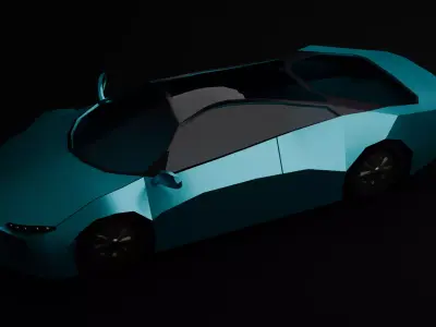 Low Poly Super car Game Ready Vehicle OBJ FBX STL Low-poly 3D model