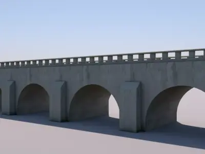  Medieval Bridge Low-poly 3D model