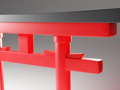Torii gate Low-poly 3D model