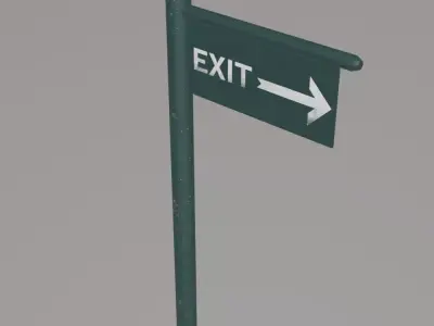 Path Trail Sign Low Poly Game Ready PBR Low-poly 3D model