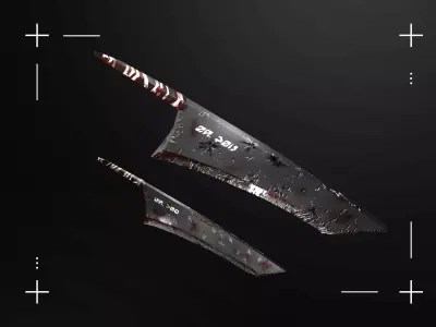 Battered Fang Sword Low-poly 3D model