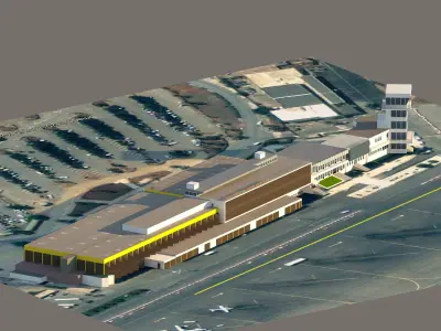 Oran Es Senia Airport Low-poly 3D model