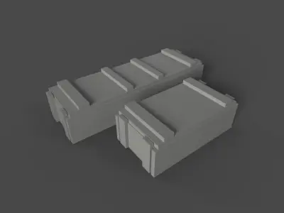 Military Crates Low-poly 3D model