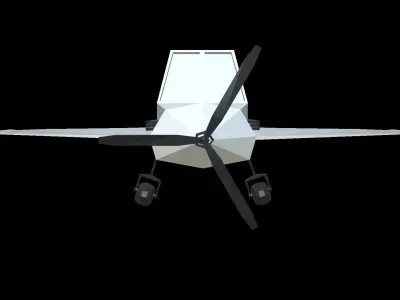 low poly small airplane 3d model Free low-poly 3D model