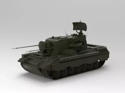 Flakpanzer Gepard anti-aircraft gun 3D model