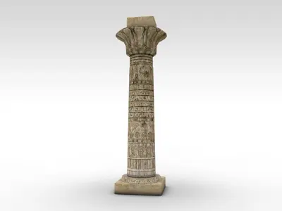 Ancient Egyptian column Low-poly 3D model