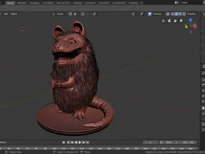 furry rat 3D model