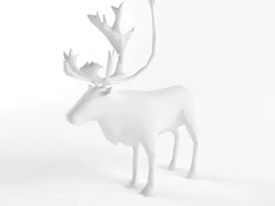 Christmas Deer Elk Moose Mammal Raindeer Animal Low Poly Low-poly 3D model