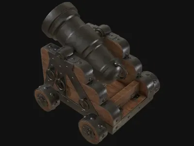 Cannon Mortar 1 Low-poly 3D model