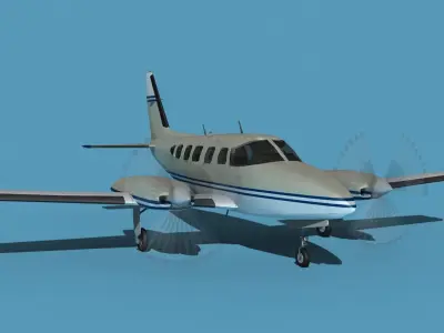 Piper PA-31-350 Navajo Chieftain V13 3D model