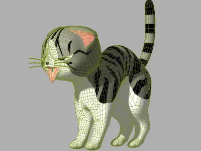 Chii scared kitten is hissing Free 3D model