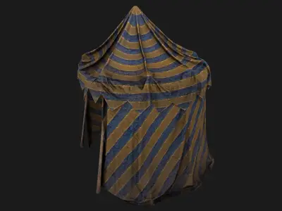 Medieval Circus Tent Market Stall Low-poly 3D model