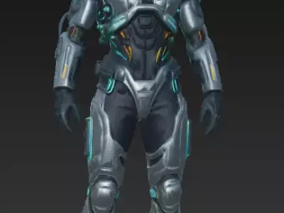 Futuristic Sci-fi Character Low-poly 3D model