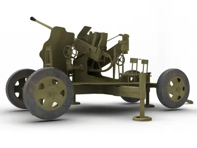 Russian 25mm 72-K Anti-aircraft gun M1940 3D model