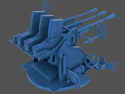 Type 96 25mm triple mount - Commercial license - 1-350 scale 3D print model